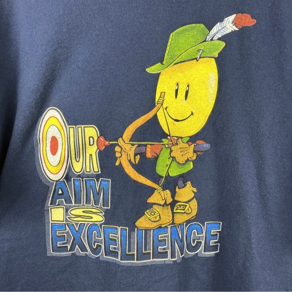 Vintage Walmart Smiley Robinhood TShirt Adult 2XL Our Aim Is Excellence Ohio - Picture 2 of 12